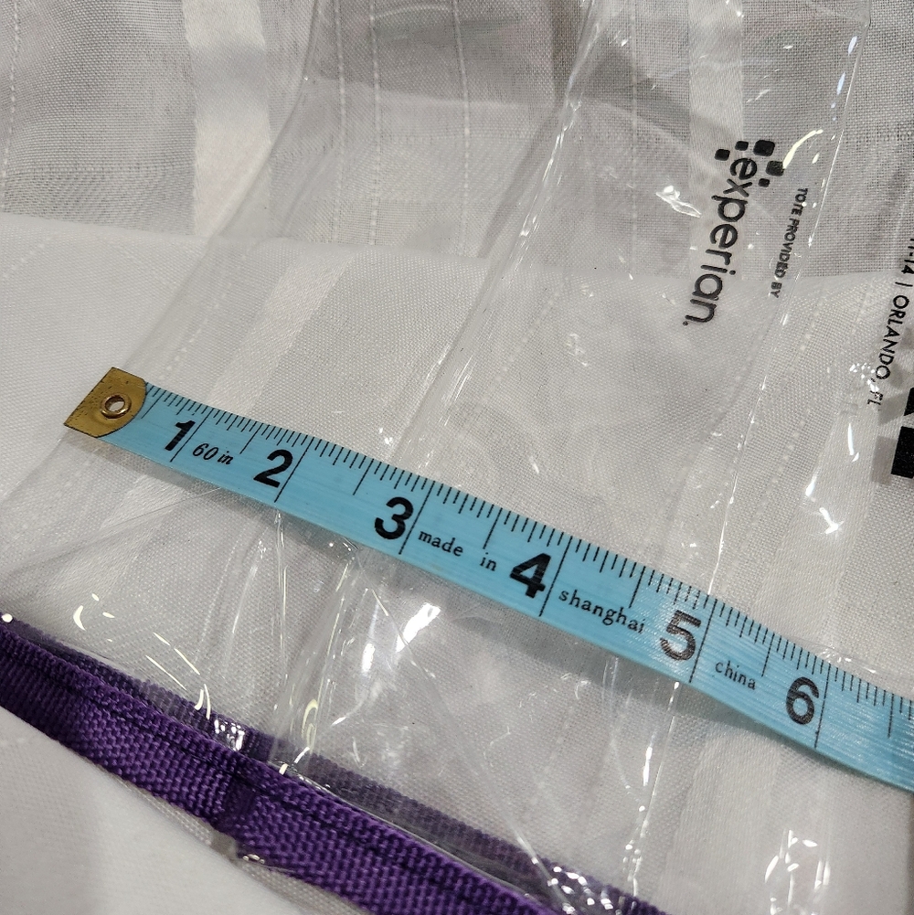 Clear Tote Bag with Purple Trim - Picture 5 of 7